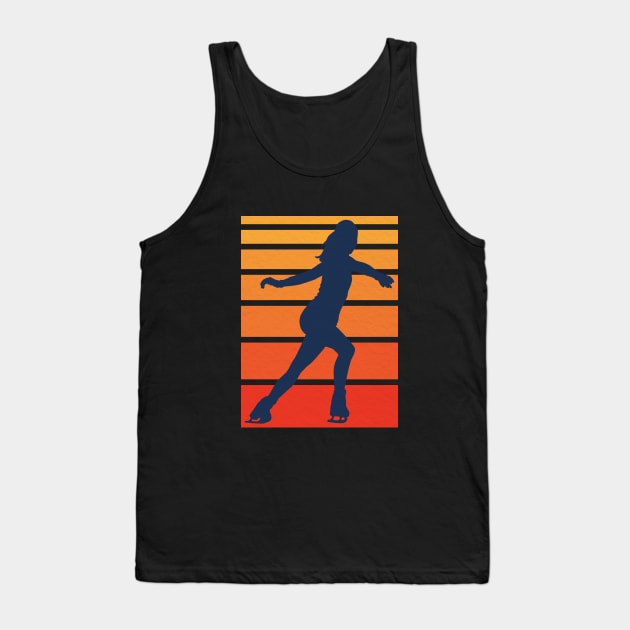 Vintage Ice Skating Silhouette Tank Top by crissbahari